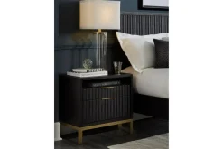 Mor Furniture Nightstands|Kentfield 2 Drawer Nightstand In Black Drifted Oak
