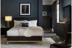 Mor Furniture Bedroom Sets|Kentfield Platform Bed, Dresser, Mirror & Nightstand In Black Drifted Oak, Full