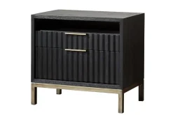 Mor Furniture Bedroom Sets|Kentfield Platform Bed, Dresser, Mirror & Nightstand In Black Drifted Oak, Full