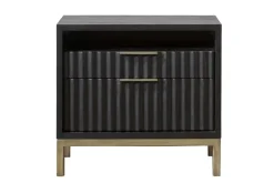 Mor Furniture Bedroom Sets|Kentfield Platform Bed, Dresser, Mirror & Nightstand In Black Drifted Oak, Full