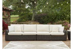 Mor Furniture Outdoor Sectionals|Kimora Outdoor 2 Piece Sectional In Beige/Dark Brown