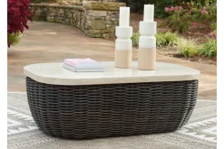 Mor Furniture Outdoor Coffee Tables|Kimora Outdoor Coffee Table In Beige/Dark Brown