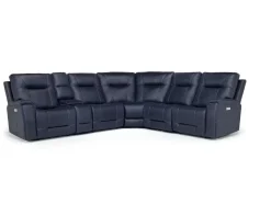 Mor Furniture Reclining Sectionals|Reclining Sofas|Kingston 6 Piece 3 Power Sectional In Canyon Ocean