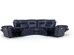 Mor Furniture Reclining Sectionals|Reclining Sofas|Kingston 6 Piece 3 Power Sectional In Canyon Ocean