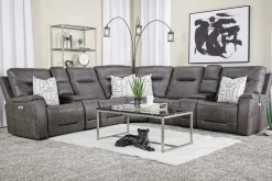 Mor Furniture Sectionals|Kingston 7 Piece Sectional W/ Usb In Canyon Ocean