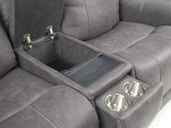 Mor Furniture Reclining Loveseats|Loveseats|Kingston 3 Power Console Loveseat In Ocean Blue