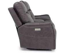 Mor Furniture Reclining Loveseats|Loveseats|Kingston 3 Power Console Loveseat In Ocean Blue