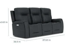 Mor Furniture Reclining Sofas|Sofas|Kingston 3 Power Sofa In Canyon Ocean