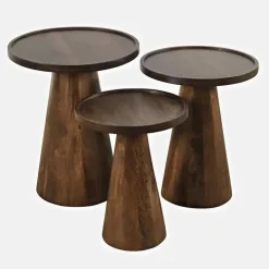 Mor Furniture Accent Tables|Knox Accent Nesting Tables In Chestnut, Set Of 3