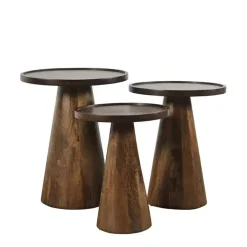 Mor Furniture Accent Tables|Knox Accent Nesting Tables In Chestnut, Set Of 3
