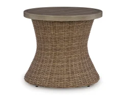Mor Furniture Outdoor Accent Tables|Laguna Heights Outdoor Round End Table In Beige