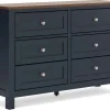 Mor Furniture Dressers & Chests|Landocken Dresser In Brown/Blue