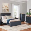Mor Furniture Bedroom Sets|Landocken Panel Bed, Dresser, Mirror & Nightstand In Brown/Blue, Twin