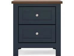Mor Furniture Bedroom Sets|Landocken Panel Bed, Dresser, Mirror & Nightstand In Brown/Blue, Twin