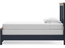 Mor Furniture Beds|Landocken Panel Bed In Brown/Blue, Twin