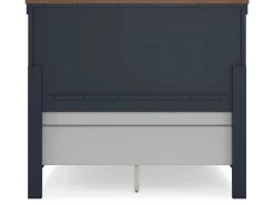 Mor Furniture Beds|Landocken Panel Bed In Brown/Blue, Twin