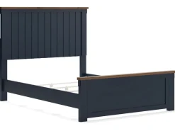 Mor Furniture Beds|Landocken Panel Bed In Brown/Blue, Twin