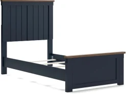 Mor Furniture Beds|Landocken Panel Bed In Brown/Blue, Twin