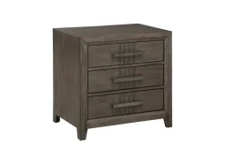 Mor Furniture Bedroom Sets|Landon Upholstered Panel Bed W/ Storage, Dresser, Mirror & Nightstand In Walnut, Queen