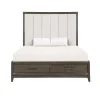 Mor Furniture Upholstered Beds|Beds|Landon Upholstered Panel Bed In Walnut, Queen