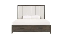 Mor Furniture Upholstered Beds|Beds|Landon Upholstered Panel Bed In Walnut, Queen