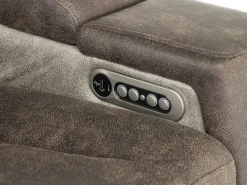 Mor Furniture Reclining Loveseats|Loveseats|Lantana 2 Power Console Loveseat In Rocky Gray/Brown