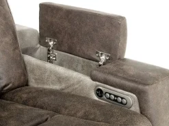 Mor Furniture Reclining Loveseats|Loveseats|Lantana 2 Power Console Loveseat In Rocky Gray/Brown