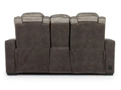 Mor Furniture Reclining Loveseats|Loveseats|Lantana 2 Power Console Loveseat In Rocky Gray/Brown