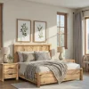 Mor Furniture Bedroom Sets|Laramie Panel Bed, Dresser, Mirror & 2 Drawer Nightstand In Honey Wheat, Queen