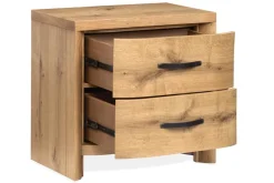 Mor Furniture Bedroom Sets|Laramie Panel Bed, Dresser, Mirror & 2 Drawer Nightstand In Honey Wheat, Queen
