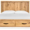 Mor Furniture Storage Beds|Beds|Laramie Panel Bed W/ Storage In Honey Wheat, Queen