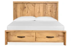 Mor Furniture Storage Beds|Beds|Laramie Panel Bed W/ Storage In Honey Wheat, Queen