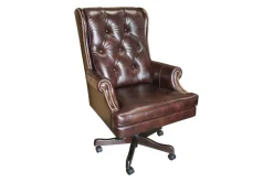 Mor Furniture Desk Chairs|Leather Office Desk Chair In Alabaster Brown