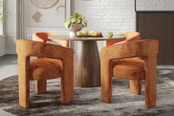 Mor Furniture Dining Chairs|Leslie Side Chair In Rust