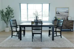 Mor Furniture Dining Room Sets|Lincoln Dining Table, 2 Side Chairs & 2 Arm Chairs In Dark Espresso