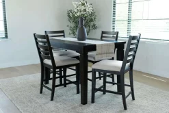 Mor Furniture Seating For 4|Counter Height Dining Sets|Lincoln Square Counter Height Dining Table & 4 Stools In Dark Espresso