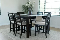 Mor Furniture Seating For 6|Counter Height Dining Sets|Lincoln Square Counter Height Dining Table & 6 Stools In Dark Espresso
