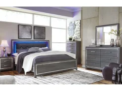 Mor Furniture Beds|Lodanna Panel Bed In Gray, Full