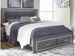 Mor Furniture Storage Beds|Beds|Lodanna Panel Bed W/ Storage In Gray, Full