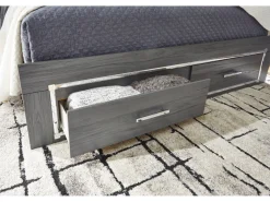 Mor Furniture Bedroom Sets|Lodanna Panel Bed W/ Storage, Dresser, Mirror & Nightstand In Gray, Full