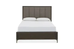 Mor Furniture Upholstered Beds|Beds|Lucerne Upholstered Panel Bed In Vintage Coffee, Queen