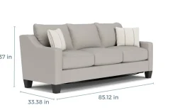 Mor Furniture Sleeper Sofas|Sofas|Lucy Queen Sleeper Sofa In Splash Charcoal