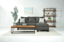 Mor Furniture Sofas|Lucy Reversible Sofa Chaise In Splash Charcoal