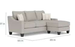 Mor Furniture Sofas|Lucy Reversible Sofa Chaise In Splash Charcoal