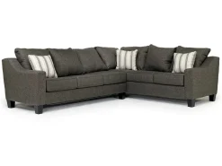 Mor Furniture Sleeper Sofas|Sectionals|Lucy Tux Queen Sleeper Sectional W/ Mattress In Splash Charcoal, Left Facing