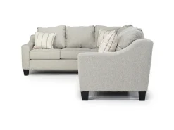 Mor Furniture Sleeper Sofas|Sectionals|Lucy Tux Queen Sleeper Sectional W/ Mattress In Splash Charcoal, Left Facing