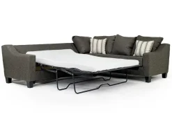 Mor Furniture Sleeper Sofas|Sectionals|Lucy Tux Queen Sleeper Sectional W/ Mattress In Splash Charcoal, Left Facing