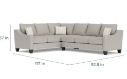 Mor Furniture Sleeper Sofas|Sectionals|Lucy Tux Queen Sleeper Sectional In Splash Linen, Right Facing