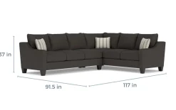 Mor Furniture Sleeper Sofas|Sectionals|Lucy Tux Queen Sleeper Sectional In Splash Linen, Right Facing
