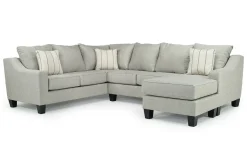 Mor Furniture Sectionals|Lucy Tux Sofa Chaise Sectional In Splash Linen, Right Facing